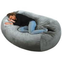 Puf, cojín, sillón, sofá, cama, gigante, dormitorio, salón, puf enorme, puf cama, cama, gris