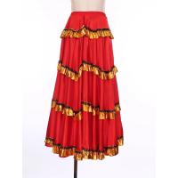 Faldas Flamenco española mujer, falda larga con volantes grandes, tre salón latino para danza del vientre, actuación de 360 - details 40