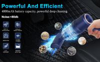 Aspiradora de Mano para Coche de Alta Potencia de 120W 9000Pa, Luz LED, Múltiples Boquillas para Hogar, Oficina, Mascotas - details 7