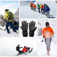 Guantes de esquí de invierno impermeables, guantes de nieve, deportes al aire libre, Snowboard, esquí, pantalla táctil, guantes de lana, antideslizantes, cálidos, dedos completos - details 5
