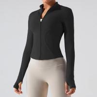 Top de Yoga de manga larga para mujer, chaqueta deportiva ajustada con cuello levantado para entrenamiento para correr, chaqueta deportiva para exteriores - details 1