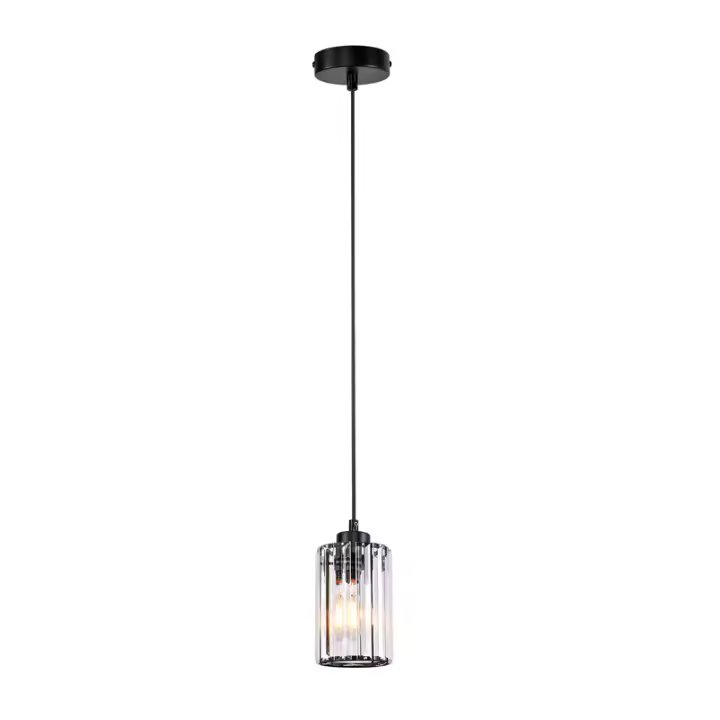 CBJKTX Lámpara colgante de mesa de comedor de cristal negro moderno 1 llama E27 - 1