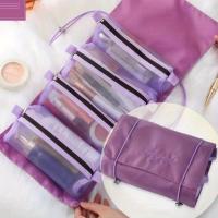 Neceser 4 en 1 para maquillaje, Bolsa portátil de viaje con organizador de maquillaje enrollable, rápido y plegable, 1 unidad - details 0