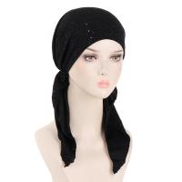 Nuevo sombrero preatado brillante para mujer, Hijab musulmán, turbante, pañuelo para la cabeza de cola larga, gorros, gorro para quimio para la caída del cabello, pañuelos para envolver la cabeza - details 6