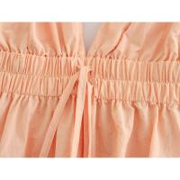 BUNO-Vestido midi con cintura y cuello en V con espalda con fugas para mujer, decoración, primavera/verano, producto nuevo, ropa informal para mujer - details 6