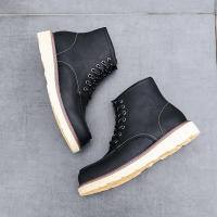 Botas de herramientas para hombres al aire libre ayuda media zapatos de cuero de estilo británico cuero genuino - details 16