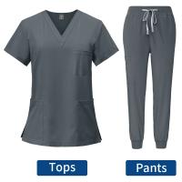 Uniforme médico ajustado para mujer, conjuntos de batas, accesorios de enfermería, batas de cirugía hospitalaria, clínica Dental, salón de belleza, ropa de trabajo - details 18