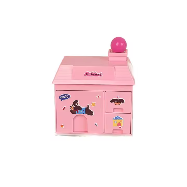 Bonito soporte desmontable para bolígrafos de casa pequeña, caja de almacenamiento de escritorio Kawaii de plástico, contenedor de artículos diversos para escritorio, maquillaje - 1