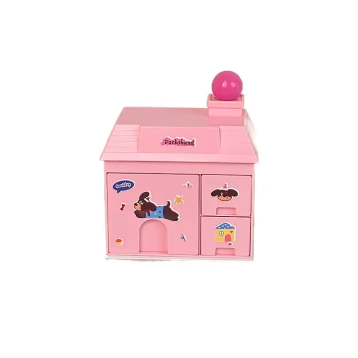 Bonito soporte desmontable para bolígrafos de casa pequeña, caja de almacenamiento de escritorio Kawaii de plástico, contenedor de artículos diversos para escritorio, maquillaje - 1