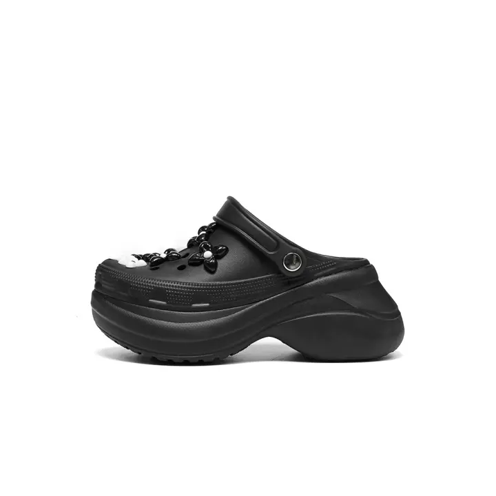 Zapatos con agujeros de suela gruesa, zapatos de cabeza de bolsa de desgaste exterior de suela blanda de EVA para mujer, zapatillas geniales - 1