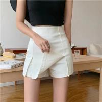 Falda corta con abertura para mujer, traje de oficina, minifalda negra de cintura alta, pantalones cortos de pierna ancha, novedad de verano - details 10