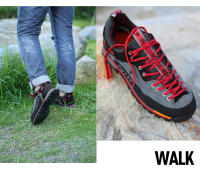 Zapatos de senderismo impermeables de marca para hombre, zapatos de escalada antideslizantes, zapatos de montaña anticolisión, zapatillas de deporte con cordones informales para exteriores - details 11