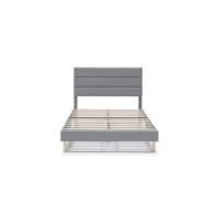 Estructura de cama tapizada Aroma de 30 cm, Base para colchón, Somier de láminas de madera, Montaje sencillo, 90x190 cm, Gris claro - details 11
