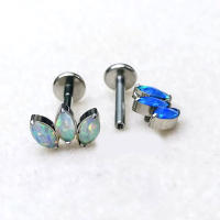Piercing de titanio de grado implante F136, hilo interno Helix, lengua, Tragus, corona, Ópalo, GEMA, Labret, oreja, Perno, joyería corporal Pi, 16G, 1 unidad - details 3