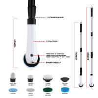 Cepillo Eléctrico para Limpieza del Hogar, Fregadora Giratoria con 8 cepillos Reemplazables para Baño, Cocina y Coche - details 3