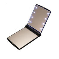 Espejo LED portátil con luces de tocador rosas, lámpara de espejo led plegable de mano, espejo de bolsillo de maquillaje compacto - details 3
