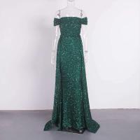 Corpiño elegante de noche con deslumbrantes lentejuelas sin hombros, faldas desmontables, vestido de fiesta largo hasta el suelo. - details 9