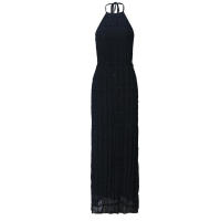51618 Vestido largo de mujer sin espalda de tela plisada con personalidad nueva y transpirable con lazo de hoja de loto - details 2
