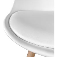 Pack de 4 Sillas Escandinavas Acolchadas para Cocina, Salón o Comedor, Modelo Sena, Patas de Madera, Prácticas y Funcionales, Fácil Montaje, Color Blanco - details 4