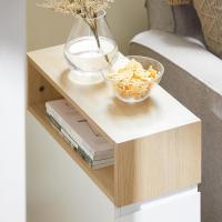 Mesa Auxiliar con 2 Estantes Consola Mesita de Noche con Ruedas Mesa Blanca Mesita 70 x 35 x 60 cm FBT34-W ES - details 67
