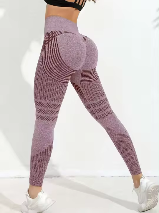 Body deportivo de punto sin costuras para mujer, cintura alta, entrenamiento de gimnasia, correr, levantamiento de cadera, pantalones de yoga y pantalones de fiesta - 1
