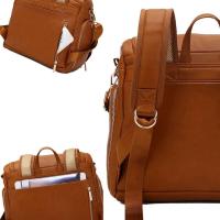 Mochila para pañales de cuero PU + cambiador + correas para cochecito + bolsa aislante + bolsa de cosméticos - details 4