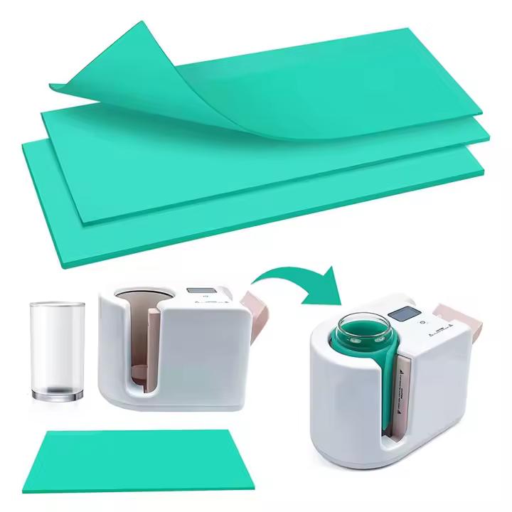 Envoltura de vasos de sublimación para prensa de tazas Cricut, envoltura de tazas de silicona verde de 3 espesores para máquina de sublimación de prensa de calor - 1