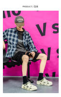 Sandalias para hombres nueva tendencia ligera suave cómoda parte inferior gruesa que aumenta el exterior impermeable antideslizante toboganes de playa conducción zapatillas de doble uso para hombres - details 2