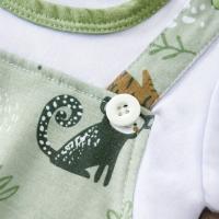 Romper IURNXB Para Bebé Niño Con Estampado De Animal De Zoológico Ropa De Bebé Recién Nacido Dos Piezas Falsas Con Mangas Cortas Estilo Europeo Y Americano Para Juego Casual - details 1