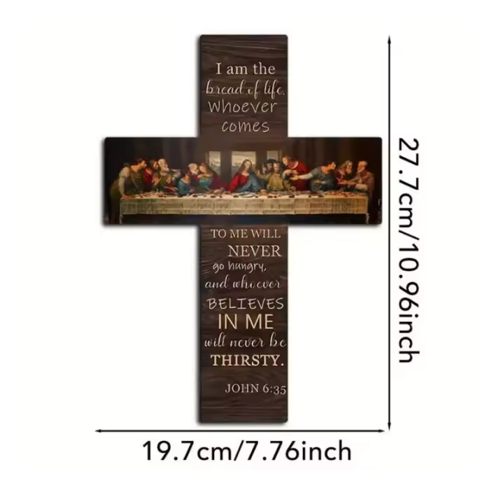 Bebé sagrado con escultura decorativa cruzada, estatua religiosa, hogar, iglesia, artesanía de Navidad, regalo de decoración - 1