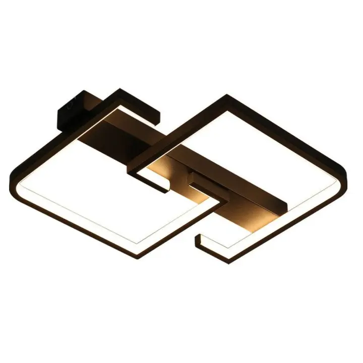 CBJKTX Lámpara de Techo LED Lámpara de Techo Negra 19W 30CM Diseño Geométrico Blanco Cálido Moderno 3000K - 1