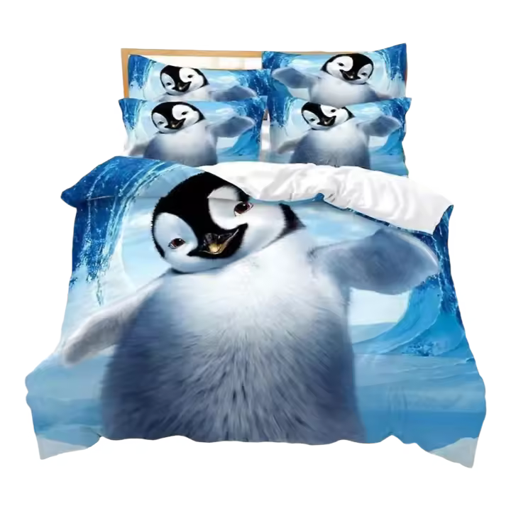 Juego de Ropa de Cama de Pingüino Conjunto de Cama de Algodón de 3 Piezas - 1