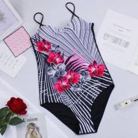 Trajes de baño de una pieza con estampado floral para mujer, traje de baño cerrado de talla grande, con elevador, para piscina y playa - details 15