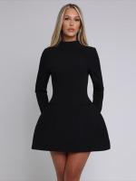 Vestido de manga larga con espalda descubierta para mujer, vestido de lujo de línea A corta, Color sólido, primavera y otoño, nuevo - details 2