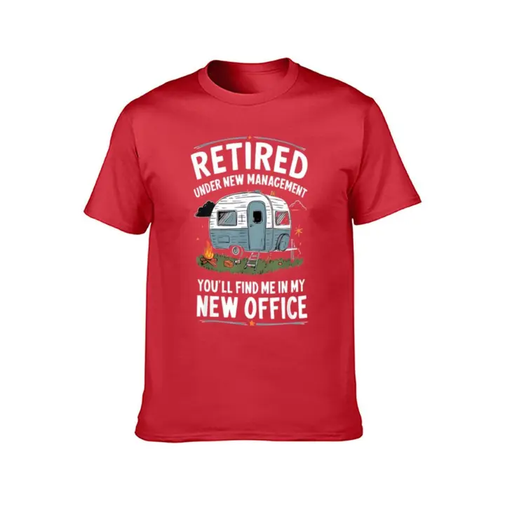 Jubilación Jubilación Diversión Campamento Camping Camiseta deportiva casual de manga corta para hombre con estampado de algodón puro, moderna y versátil - 1