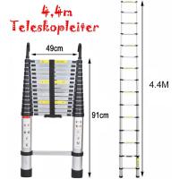 Escalera Telescópica Portátil de Aluminio 6,2m, 2 Ganchos, 15 Peldaños, Antideslizante, Multiusos, Carga de 150kg - details 50