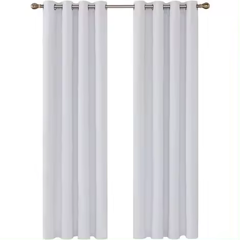 Juego de 2 cortinas opacas térmicas, color blanco, 140x260 cm - 1