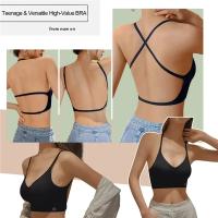 Sujetador Invisible para mujer, sujetadores con escote en U profundo, Top sin espalda para vestidos, lencería Sexy con correa transparente, ropa interior push-up sin tirantes - details 12