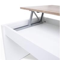 Mesa de Centro Elevable Mueble de Sala Blanco Brillante Medidas 102 cm (Ancho) x 43/52 cm (Alto) x 50 cm (Fondo) - details 17