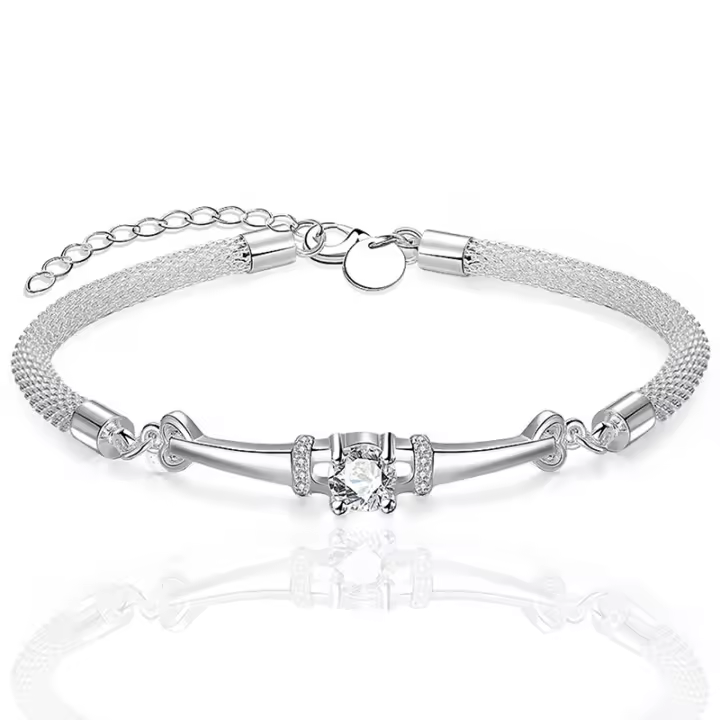 Pulsera de cadena de serpiente de circón de Plata de Ley 925 para mujer, joyería de moda - 1