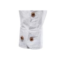 Camisa delgada de primavera y verano, camisa de manga larga de color sólido de negocios de moda para hombres de estilo japonés informal de algodón y lino para hombres (talla de EE. UU.) - details 11