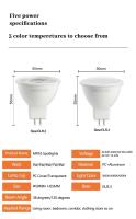 Bombillas LED Eficientes en Energía 12PCS Mr16 Gu5.3 Base AC230V AC110V DC12V 3000K/4000K/6000K - details 2