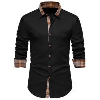 Camisa de Hombre con Diseño a Cuadros y Contraste Camisa Casual de Manga Larga para Trabajo y Negocios Camisa Formal para Boda y Uso Diario Material Exterior de Poliéster - details 7