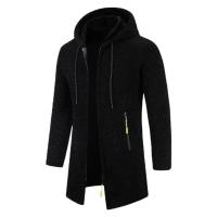Men's Long Sleeve Sweatshirts for Men with Zipper Hooded Mens Oversize Winter Top Jacket Coat Warm Streetwear - details 2