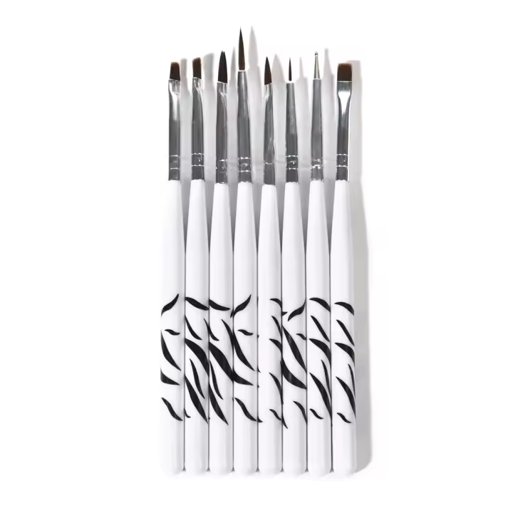 Kit de Brochas para Diseño de Uñas KADS 8Pcs Herramientas de Manicura DIY Para Esmalte de Gel UV y Pincel de Pintura Ideal para Dibujar Rayas y Puntos - 1