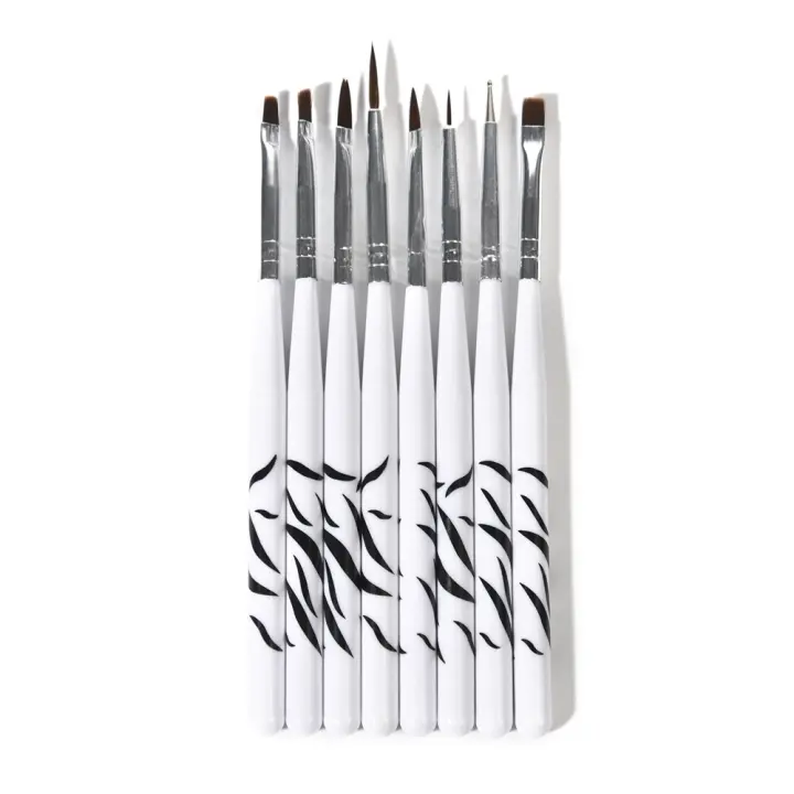 Kit de Brochas para Diseño de Uñas KADS 8Pcs Herramientas de Manicura DIY Para Esmalte de Gel UV y Pincel de Pintura Ideal para Dibujar Rayas y Puntos - 1