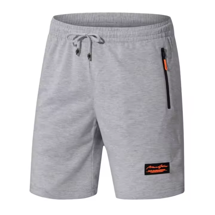 Pantalones cortos de algodón de los hombres casuales verano nueva moda con bolsillos laterales y cremallera pantalones de correr al aire libre - 1
