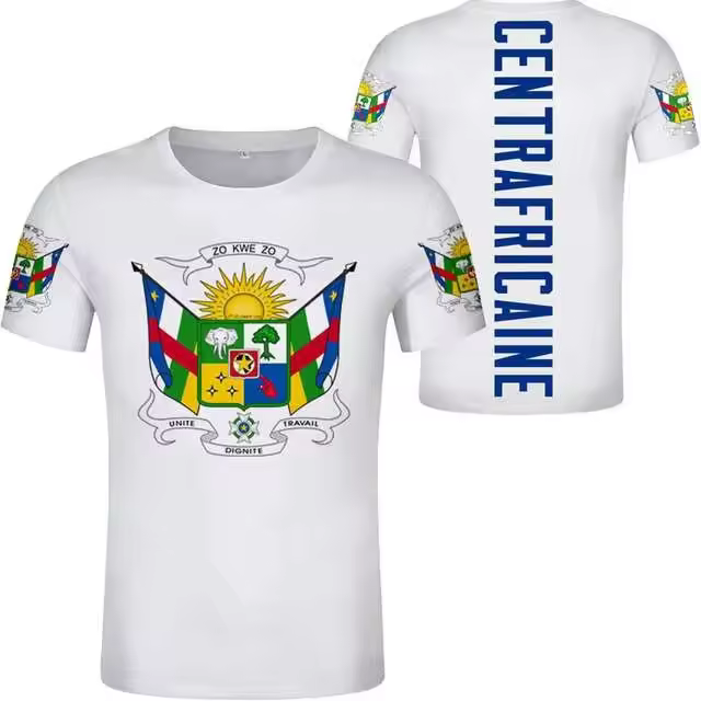 Camiseta con logo de ropa deportiva de verano de talla grande de África Central, ropa de secado rápido, causa y efecto para hombres - 1