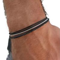 4 unids/set pulsera para hombre, pulsera de dos tonos de acero inoxidable, regalos de moda para hombres - details 0