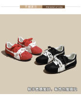Cuero Ankola rojo casual zapatos de entrenamiento moral Forrest Gump zapatos nuevo retro cordones color coincidencia de cuero casual zapatos de mujer - details 19